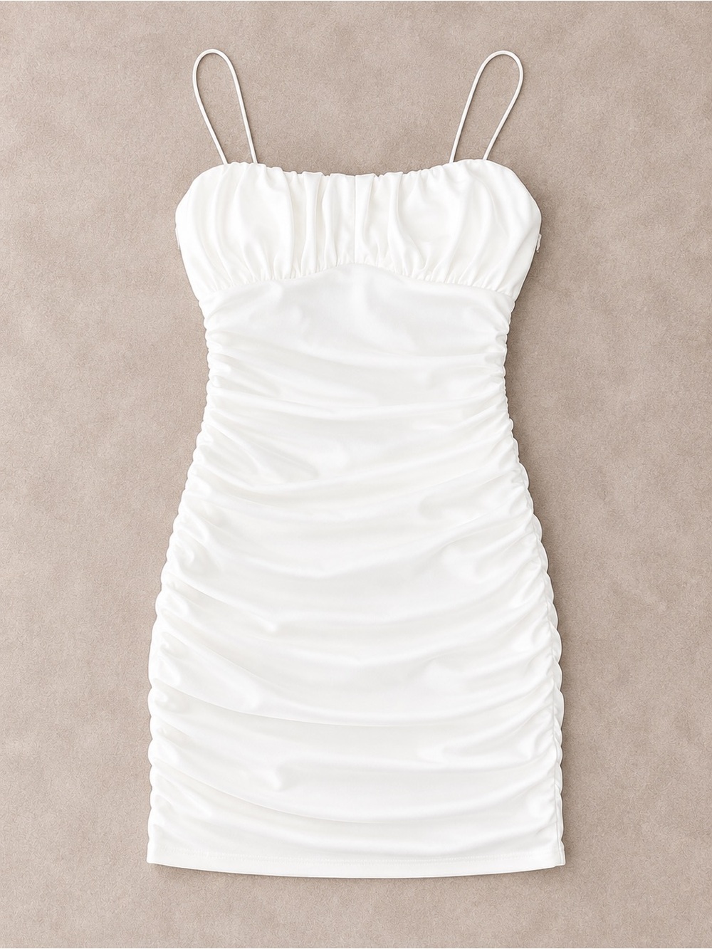 Princess Polly Penney White Ruched Bodycon Mini Dress Size 4 NWT